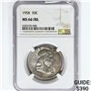 Image 1 : 1958 Franklin Half Dollar NGC MS66 FBL