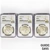 Image 1 : (3) 1922-D Peace Silver Dollars NGC MS61