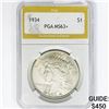 Image 1 : 1934 Silver Peace Dollar PGA MS63+