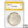 Image 1 : 1884-CC Morgan Silver Dollar PGA MS64