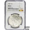 Image 1 : 1927 Silver Peace Dollar NGC MS61