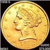 Image 1 : 1858-S $5 Gold Half Eagle CLOSELY UNCIRCULATED
