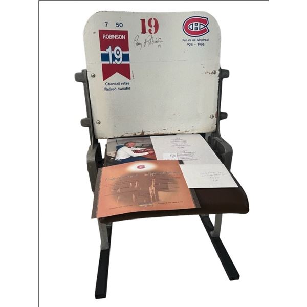 Montreal Forum Official Seat Signed by Larry Robinson With Paperwork