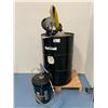 Image 1 : 50 GAL BARREL (1/2 FULL HYDRAULIC OIL) W/MANUAL PUMP & 5 GAL BUCKET (1/2 FULL GEAR LUBRICANT)