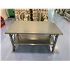 Image 1 : ULINE GREY METAL ROLLING WORK TABLE - APPROX.5FT ACROSS X 3FT WIDE X 3FT HIGH