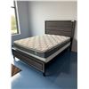 Image 2 : MODERN QUEEN SIZE BED SET (GREY & BLACK) W/INOFIA MATTRESS & BOXSPRING SET