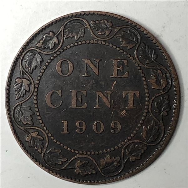 Canadian Large Cent 1909 EF++