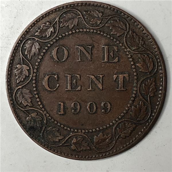 Canadian Large Cent 1909 EF++