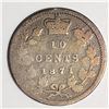 Image 1 : Canadian .10 Cent Dime 1871