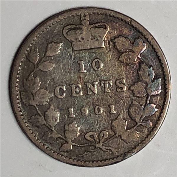 Canadian .10 Cent Dime 1901 VG