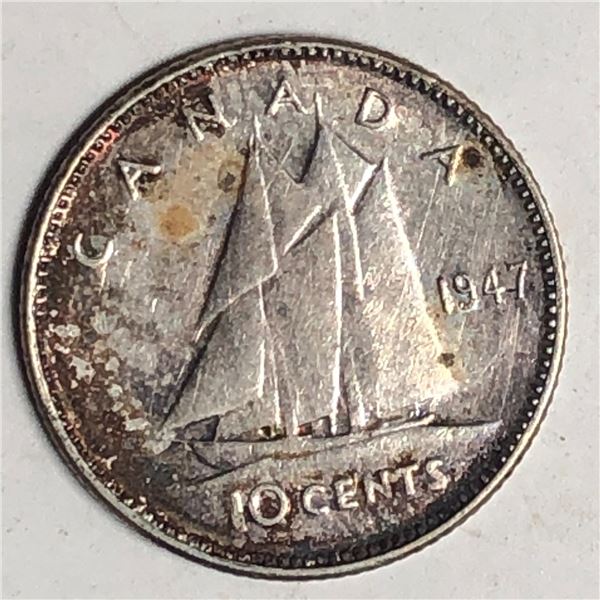 Canadian .10 Cent Dime 1947 EF