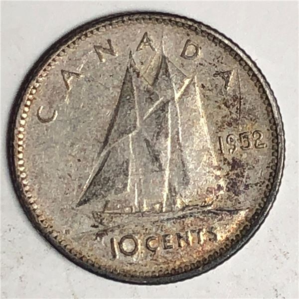 Canadian .10 Cent Dime 1952