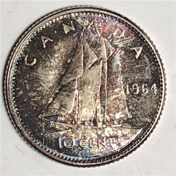 Canadian .10 Cent Dime 1964