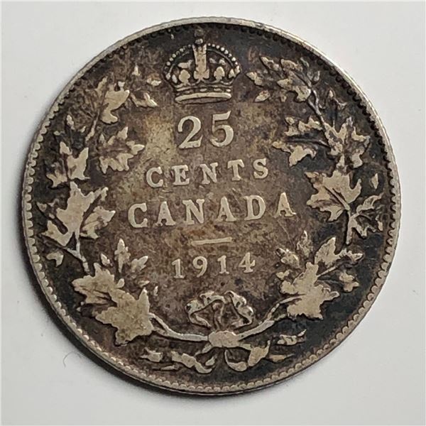 1914 King George V 25 Cents