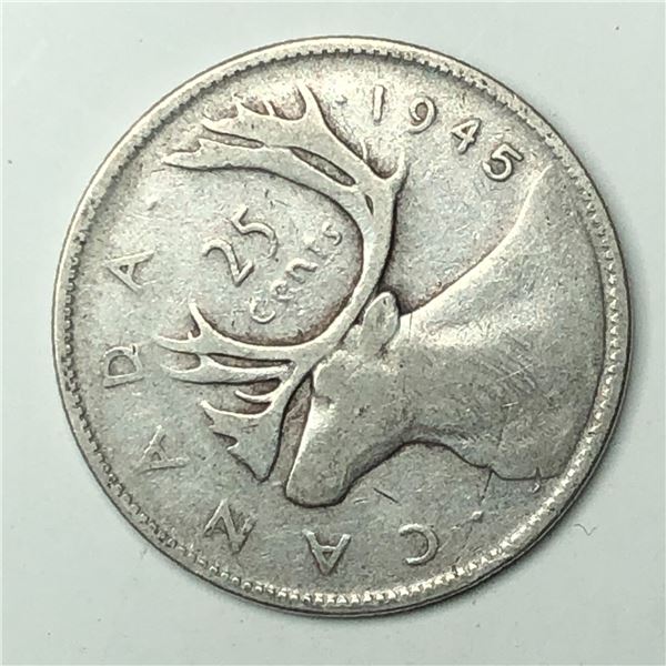 1945 King George VI 25 Cents