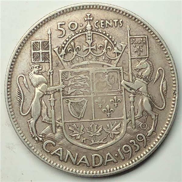 1939 King George VI 50 Cents