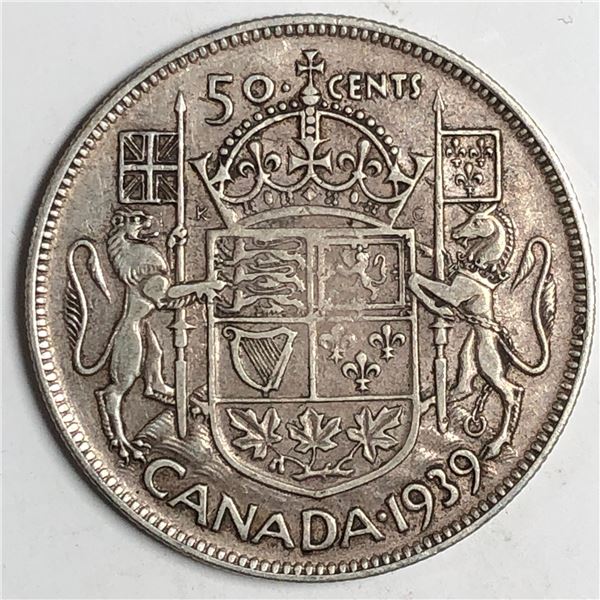 1939 King George VI 50 Cents