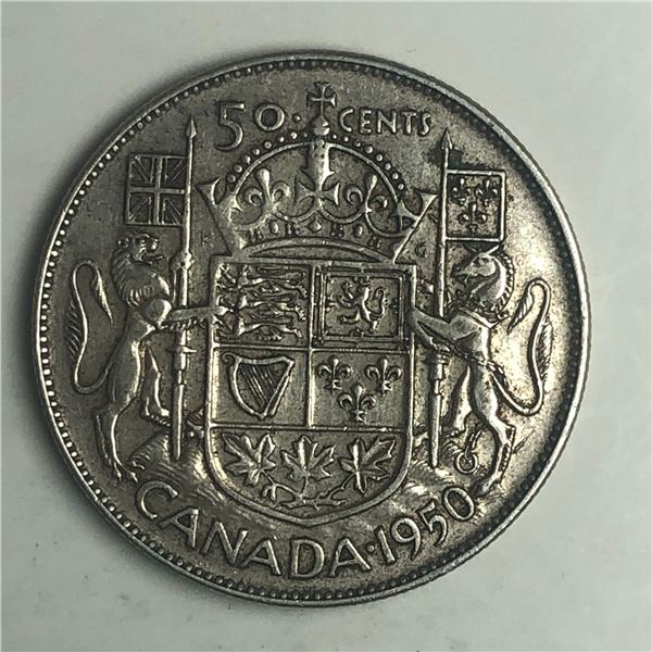 1950 King George VI 50 Cents No Design