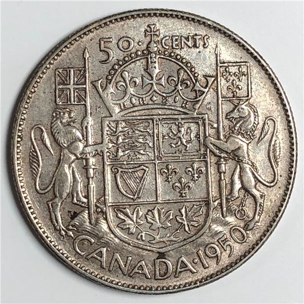 1950 King George VI 50 Cents No Design