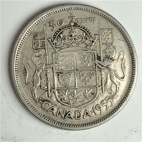 1955 Queen Elizabeth 50 Cents