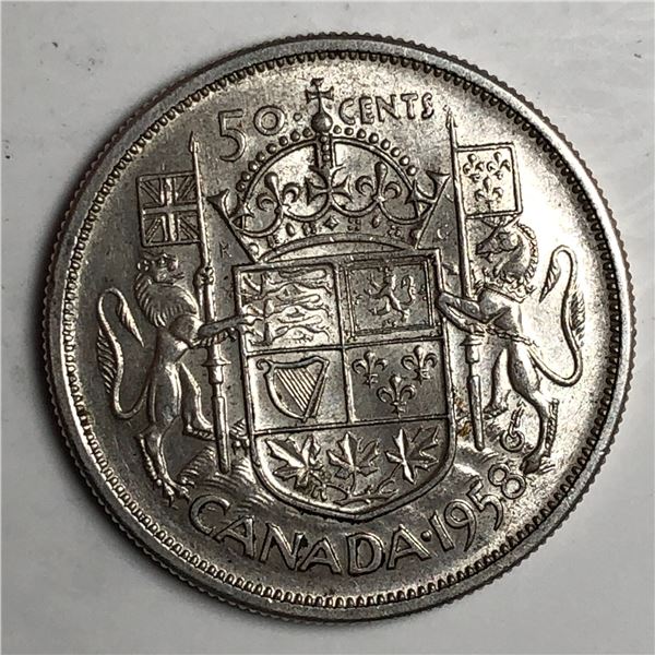 1958 Queen Elizabeth 50 Cents