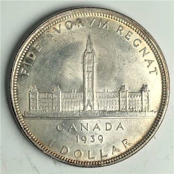 1939 King George VI Canadian Silver Dollar UNC