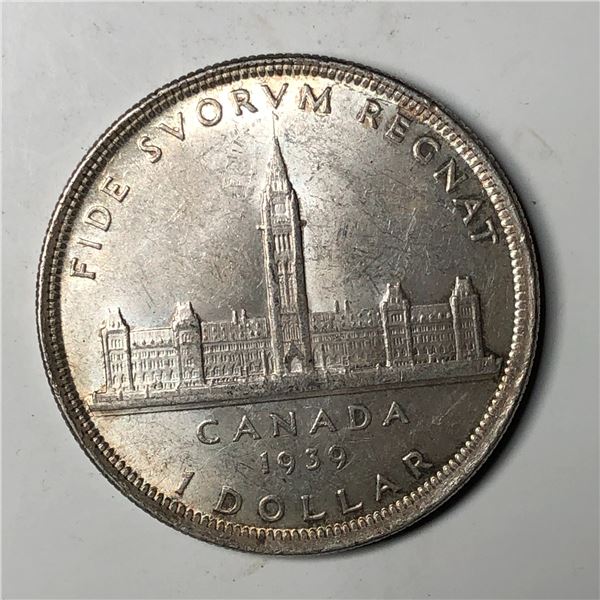 1939 King George VI Canadian Silver Dollar UNC