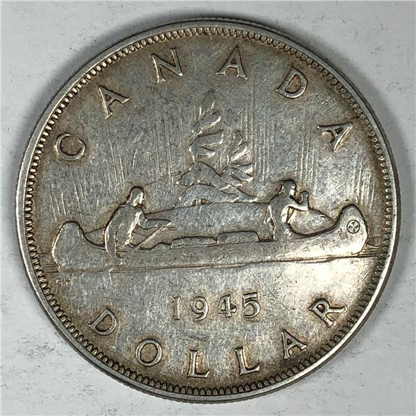 1945 King George VI Canadian Silver Dollar Circulated