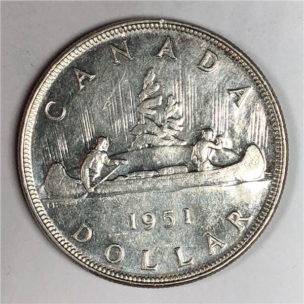 1951 King George VI Canadian Silver Dollar