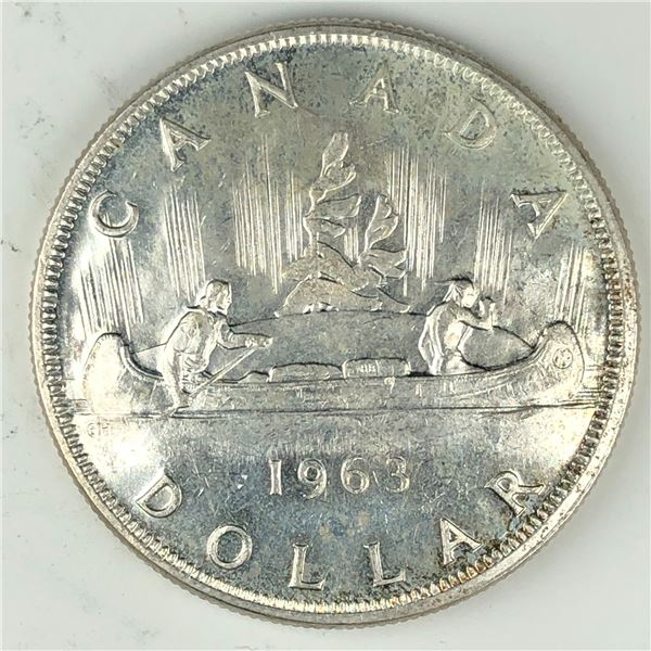 1963 Queen Elizabeth II Canadian Silver Dollar