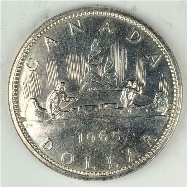 1965 Queen Elizabeth II Canadian Silver Dollar UNC