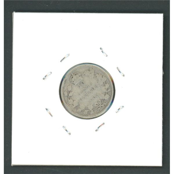 1906 Canadian Silver 10 Cent Coin