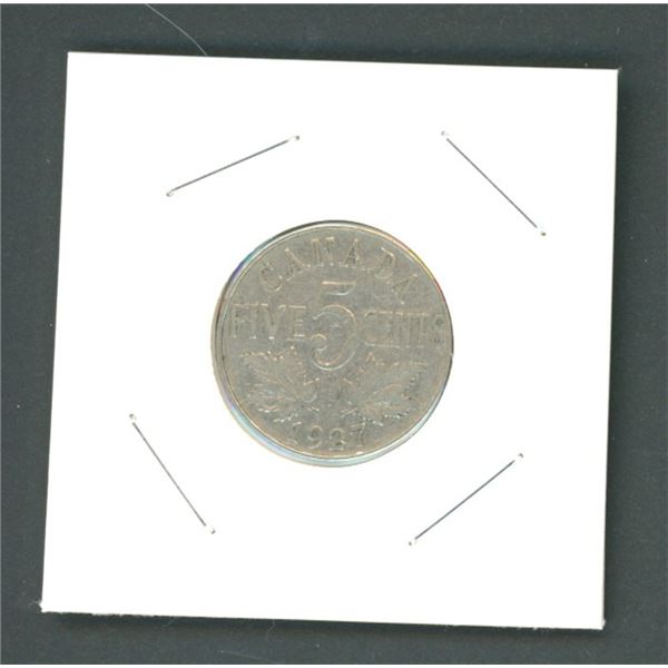 1927 Canadian Nickle 5 Cent Coin