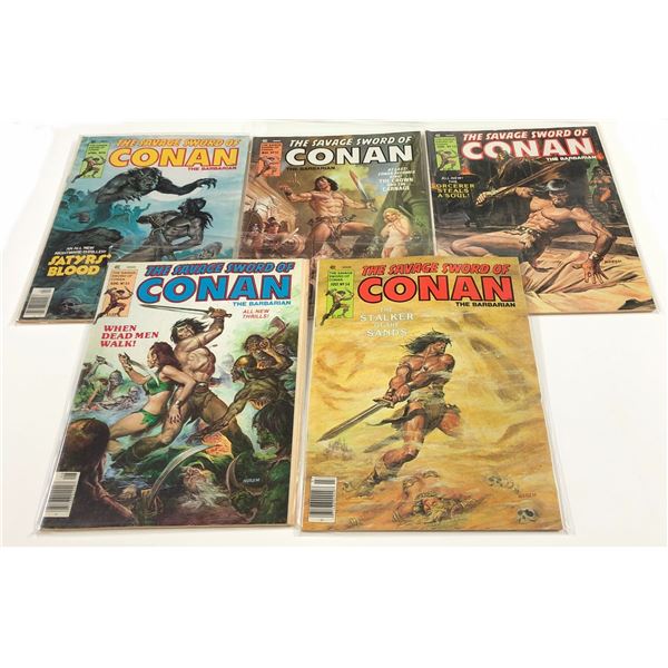 The Savage Sword Of Conan The Barbarian Comics Lot Issues #51,52,53,54,55