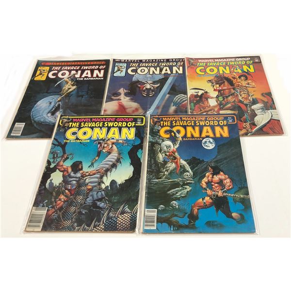 The Savage Sword Of Conan The Barbarian Comics Lot Issues #61,62,63,64,65