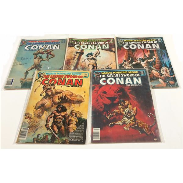 The Savage Sword Of Conan The Barbarian Comics Lot Issues #66,67,68,69,70