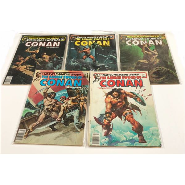 The Savage Sword Of Conan The Barbarian Comics Lot Issues #71,72,73,74,75