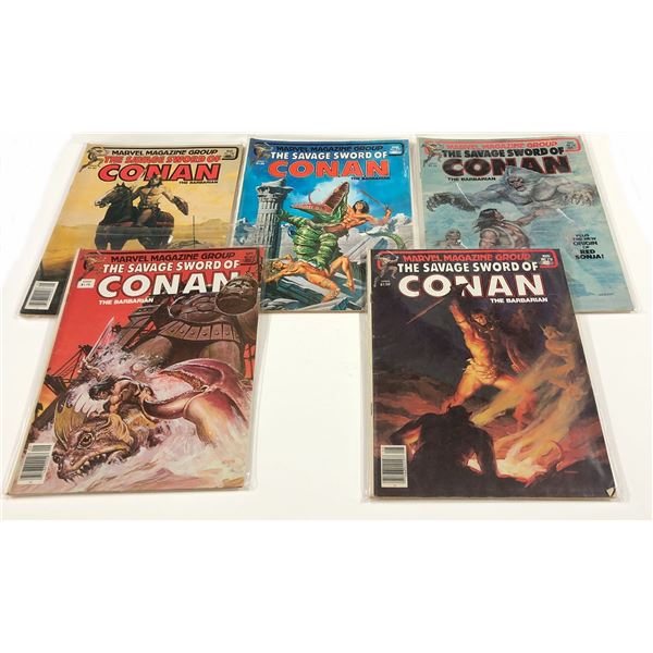 The Savage Sword Of Conan The Barbarian Comics Lot Issues #76,77,78,79,80