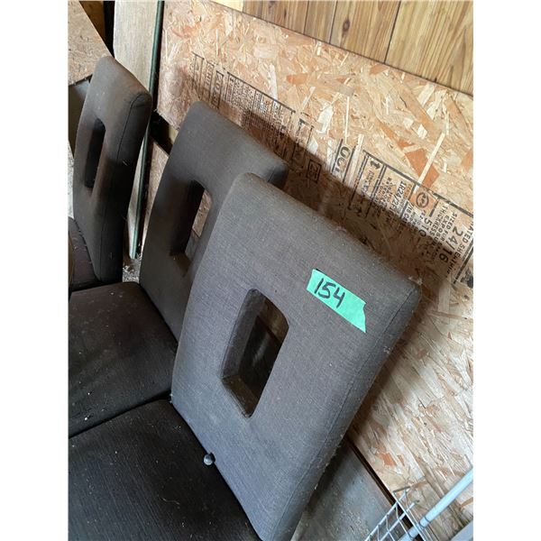 Steel table c/w glass top and 4- chairs