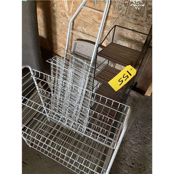 Wire stands, 2- ramps, propane tanks, elec. Heater, misc. items