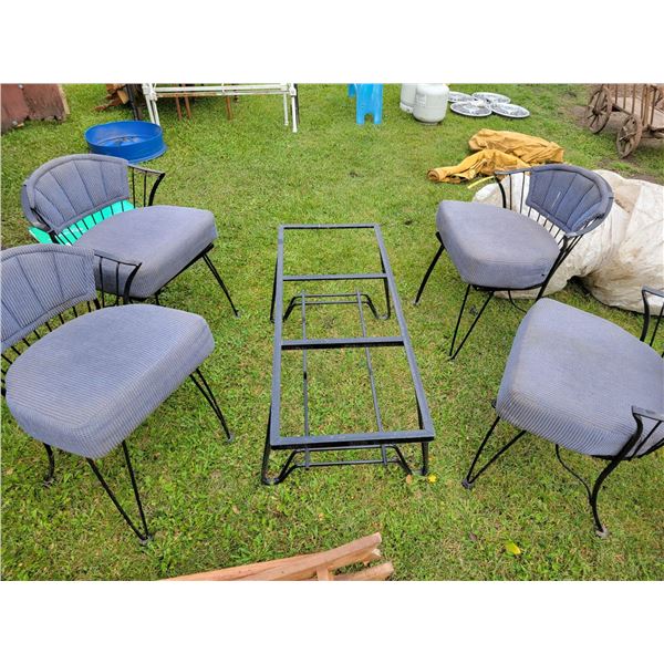 4- Steel chairs & table (no glass)
