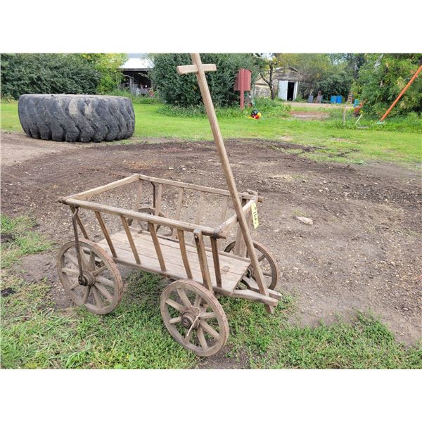 OLD Miniature wagon, Approx. 22" x 33" c/w 14" wheels, Very well made