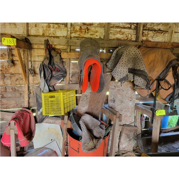 Horse related items on west wall