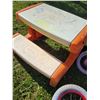 Image 7 : Children's sand table, picnic table, 2- bikes, table and chairs and misc. toys