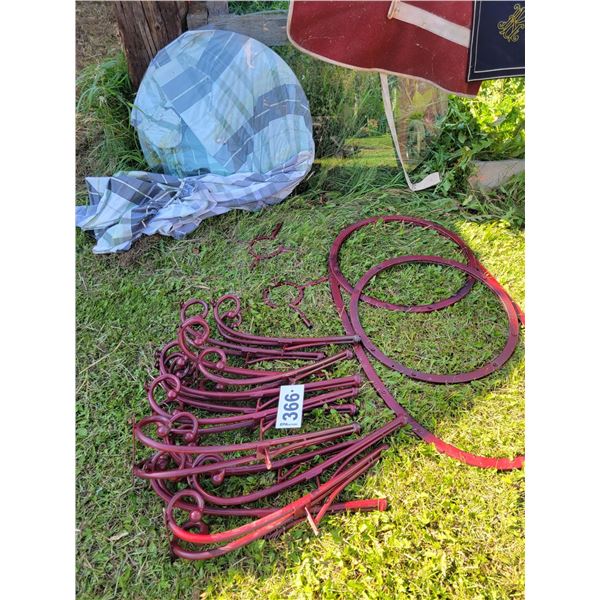 Metal table c/w legs & 3- pcs of glass