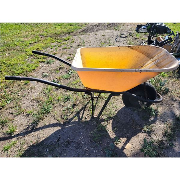 Yellow wheel barrow