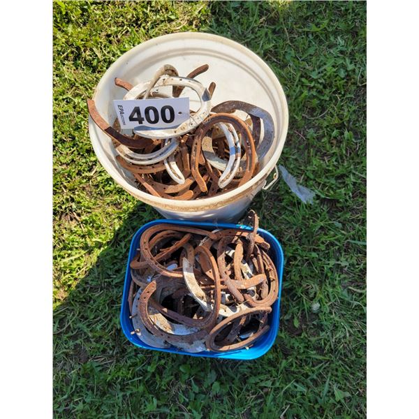 2- Containers of horse shoes