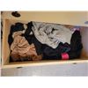 Image 17 : 6 Drawer dresser, clothes, hats, baskets, 2- stools and misc.