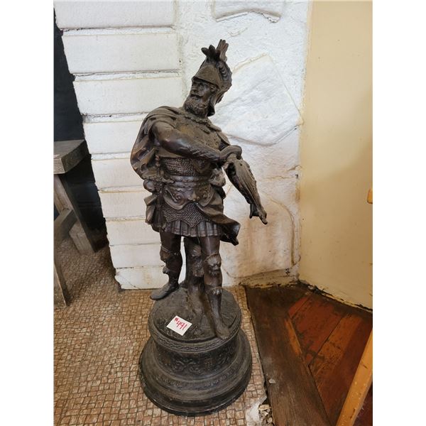 Antique French Metal Statue of a Warlord