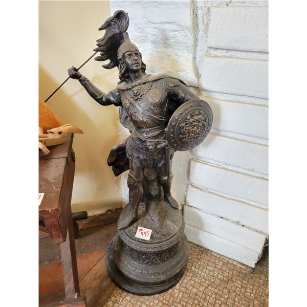 Antique French Metal Statue of a Soldier